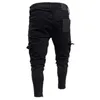 Hommes trou brodé Jeans mode tendance mince luxe Demin pantalon concepteur mâle décontracté taille basse Jean pantalon taille S-3XL