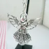 30st Antik Silver Alloy Angel Band Chain Key Ring Travel Protection DIY Smycken