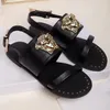 2019 dames platte sandalen luxe ontwerpers slippers design slides damesmode slippers Hoge kwaliteit gladiator sandalen Leer met doos