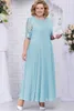 Modest Plus Size Lace Mãe Da Noiva Vestidos Com Casacos Jóia Pescoço A Linha Do Convidado Do Casamento Vestido De Tornozelo Comprimento Chiffon Vestidos De Noite