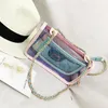 패션 투명 젤리 가방 2022 패션 새로운 고품질 PVC 여성 디자이너 핸드백 대용량 체인 어깨 메신저 가방