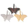 Iced Out Small Butterfly Hanger Ketting Goud Verzilverd Micro Verharde Kubieke Zirkoon Mens Hip Hop Sieraden Gift