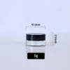 Clear Eye Cream Jar 3g 5g Contenitore per balsamo per labbra in vetro vuoto Contenitore per campioni cosmetici a bocca larga con fondo spesso LX9167