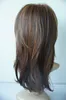 Perruque marron doré dégradé de couleur longs cheveux bouclés perruques ondulées naturelles moelleuses