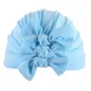 21 couleurs grand nœud désordonné bébé filles garçons coton chapeau trois nœud casquette nouveau-né infantile Turban noué bonnet chaud bandeau