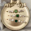 12 Styles Korea Vintage Emerald Hair Pins Geometryczne krysztanie do włosów dla kobiet dziewczęta Hair Akcesoria Barrette GJJ1728841484