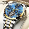 Guanqin Montre Hommes Mode Lumineuse Étanche Hommes Calendrier Date Automatique Horloge Mécanique Relogio Masculino Y200414