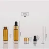 1 2 3 5ml Mini flacon compte-gouttes en verre transparent rechargeable flacon compte-gouttes pour les yeux avec pipette pour bouteille d'huile essentielle de parfum cosmétique