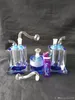 Double crystal hoses glass bongs accessories   , Glass Smoking Pipes colorful mini multi-colors Hand Pipes Best Spoon glas