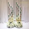 Novo estilo Alto Cristal Wedding Aisle Pillar metal Flower Display Stand Cristal suporte de flor de casamento decoração senyu0452