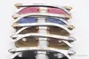 Style 8200757 Rimless Black and White Vertical Stripes Sunglasses Buffalo horn Genuine Natural Sun glasses Fashion 18K Gold Meta F248V