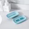 Unique soap dishes bathroom colorful soap holder double drain soap tray holder a good helper for your family