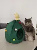 Pet Cat Dog House питомник щенок пещера спальная кровать Рождественская елка форма зимняя теплая кровать для кошек собака Cama Para Cachorro