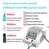 La macchina laser portatile per la rimozione dei tatuaggi più venduta q-switch e laser yag Indicatore di trattamento per la rimozione dei tatuaggi Indicatore di luce di puntamento disponibile