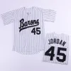 Birmingham Barons 45 Michael MJ Jersey für Herren, Schwarz, Weiß, Grau, genäht, Film-Baseball-Trikots, günstige Mischung, Bestellgröße S-4XL