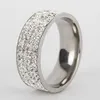 20pcs Gold Silver Comfort-fit Qualidade 5 linhas Zircon inoxidável Anéis de casamento CZ Aço para homens e mulheres Atacado acoplamento do casamento Jóias