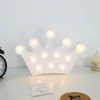 Led Crown Night Lights Bedroom Bedside Lampa 3D Plastkrona LED Nattlampa för barns julfödelsedagspresent