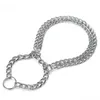 Verstelbare metalen stalen ijzer pinch hond training ketting kraag prong pet choke kraag voor middelgrote grote honden gratis verzending