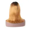 OC935 100 Human hair Lace Frontal bobo wigs 150 density Natural 1b30 color Medium long hair can be dyed DHL 19995651400005