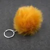 Gratis DHL faux konijnenbont bal sleutelhanger 3.15 inch pluizige pompom sleutelhangers sleutelhouder auto sleutelheren vrouwen tas hanger accessoires KIMTER-C95Q F