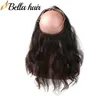 Capelli brasiliani chiusura a 360 frontali in pizzo solo onda del corpo pizzo pieno pre pizzicato con capelli del bambino 100% capelli umani Remy vergini naturali neri 22x4x2 BELLA HAIR Slay SALDI