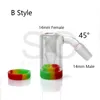 New Glass Ash Catcher With Colors Silicone Container Reclaimer 14mm Ash Catcher For Beveled Edge 10mm 14mm 18mm Quartz Nails Dab Rig smoking