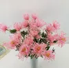6pcs artificiell krysantemu blomma gren för växtvägg bröllopslandskap Archway tak hem hotal office bar dekorativ