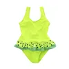 아기 여자 수영복 단색 여자 드레스 수영복 원피스 어린이 수영 의류 비키니 여름 수영 의상 2 색 DHW2756