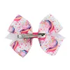 Hair Bow Girl Kolorowe barrettes Hair Akcesoria Rainbow Unicorn Dzieci jednorożec impreza świąteczne włosy Clipper 186 Kolor