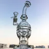 Clear 9 Inch Hookahs Faberge Fab Egg Percolator Recycler Bong Water Pipes Swiss Perc Dab Rigs Smoking Glass Bongs Waterpipe Oil Rig With 14mm Bowl Piece