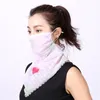 Kadın Eşarp Bandanalar Çift Ipek Şifon Maske Açık Rüzgar Geçirmez Maske Mendil Yarım Yüz Toz Peçe Güneşlik Maskeleri 40 Stilleri