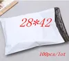 Gros-E3 livraison gratuite 100pcs / lot 28 * 42cm, blanc Express Bag Poly Mailer Mailing Bag Envelope Self Adhesive Seal Plastic Bag