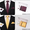 New Fashion Pattern Long Tie Men 8cm Silk Tie Man Wedding Formal Occasion Necktie Handkerchief Cufflinks 3 Pcs Set269V