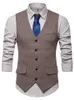 Brown Mens Vest 2019 Wool Groom Vests British Style Mens Suit Vests Slim Fit Custom Made mens designer ties Wedding Waistcoat