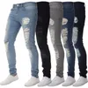 mens black ripped knee jeans
