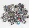 En gros 50 PCS/Lot Haute Qualité 12 MM Métal Snap Bouton Strass Styles Mixtes DIY Snaps Charmes Bijoux accessoires boutons 4046