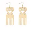 Fashion Exaggerated Wood Earrings Wooden Comb Earrings Laser Cutting African Style Pendant Fashion Jewelry