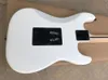 Leworęczna biała gitara elektryczna z Floyd Rose, Maple Fretboard, White Pickguard, można dostosować jako żądanie