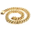 20mm Wide Mens Chain Boy HEAVY Biker Gold Tone Curb Link 316L Stainless Steel Necklace Titanium steel Fashion Jewelry
