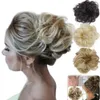 Hårtillbehör Curly Messy Bun Piece Scrunchie Updo Cover Extensions Real As Human Wig Ring Få mer4365407