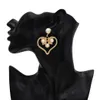 Orecchini a forma di cuore con perle d'oro Fashion Design Ladies Pearl Drop Pendant Women Girls Dress Party Jewellery