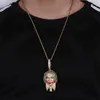 Hip Hop Iced Out Joker Supervillain Maske Anhänger Halskette Micro Pave Kubikzircon Charm Iced Out Schmuck für Männer und Frauen Geschenk