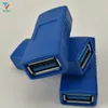 300pcs/lot High Speed USB 3.0 Female-to-Female Transfer USB adapter Extension Dual Female-to-Female Connector Blue