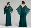 Printemps 2020 Robe de soirée élégante pour mère de la mariée, volants, col en V, taille empire, ligne A, longueur au sol, robes formelles en mousseline de soie champagne