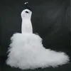 2022 Neues schulterfreies Meerjungfrau-Hochzeitskleid mit Perlen, Rüschen, Schnürung hinten, echte Fotos, nach Maß, Plus-Size-Braut, afrikanisches Hochzeitskleid