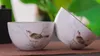 Ceramic bird tea cup wedding decoration porcelain tea mug home decor craft room figurine handicraft bowl