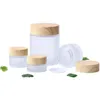 Newest 5g 10g 15g 30g 50g 100g Cosmetic Empty Jar Eyeshadow Makeup Face Cream Container Bottle With Plastic Wood Grain Cap and Inner Pad