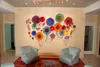 Colorido que pendura Murano Art Glass Wall Lights Arte Moderna fundido Placa de vidro decoração da parede Fantasia Led parede decorativos Luzes Índia
