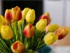 1Pcs Tulip flores artificiais real toque Artificiales Para Decora Bouquet Flores para a planta Falso Início presente de casamento Flores decorativa