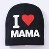 Primavera Outono Bebê Malha De Algodão Quente Beanie Chapéu Para Criança Bebê Crianças Menina Menina Eu Amo Papai Mama Imprimir Chapéus por Amazzz